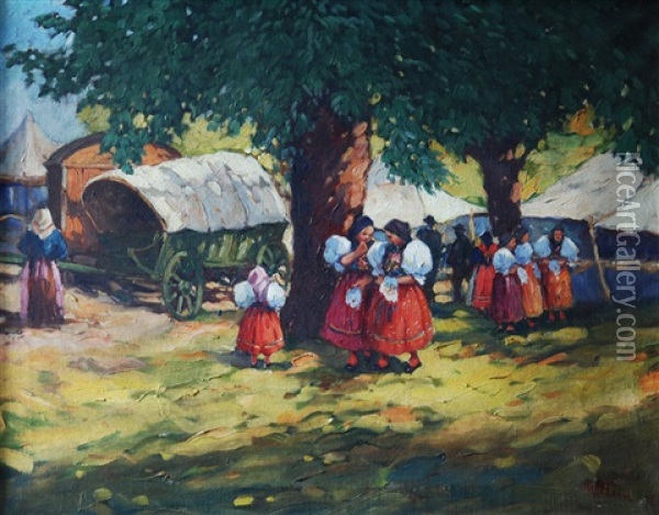 At Pilgrimage (chodsko) Oil Painting - Vaclav Stein