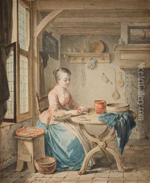 Junge Frau Oil Painting - Willem Joseph Laquy