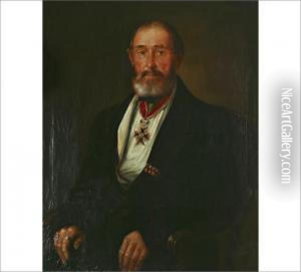 Portrait Of A Man Oil Painting - Vasili Pukirev