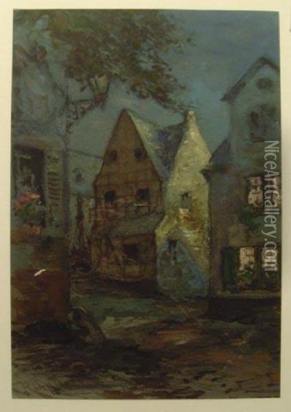 Amtshaus In Monreal/eifel Oil Painting - Carl Rudell