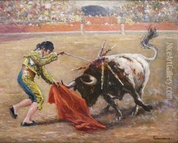 Le Toreador Dans L'arene Oil Painting - Francisco Arasa