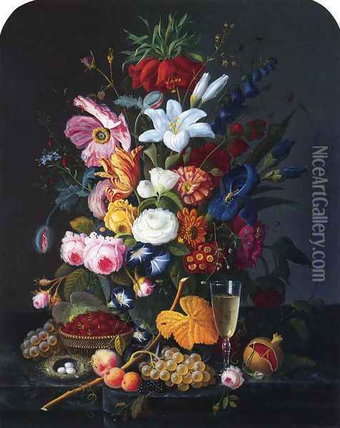 Floral Still Life I Oil Painting - Severin Roesen