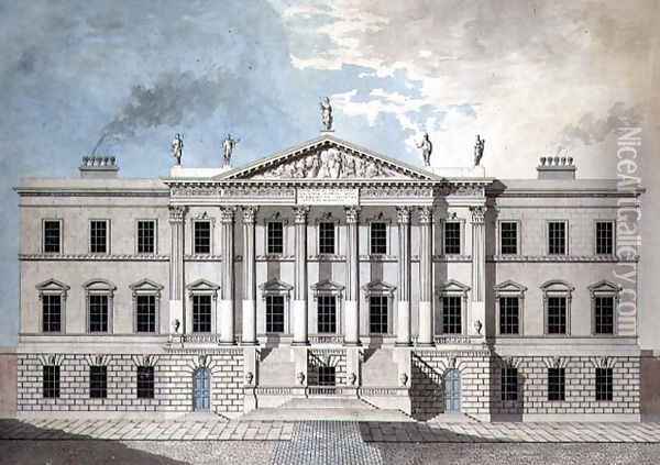 Design for a Neo-Classical Town Palace, 1777 Oil Painting - John Yenn