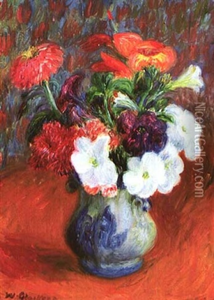 Flower Study Oil Painting - William Glackens