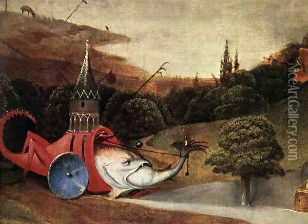 Triptych of Temptation of St Anthony (detail) 10 Oil Painting - Hieronymous Bosch