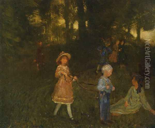 Children Playing Oil Painting - Arthur Bowen Davies