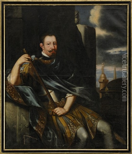 Portratt Av Kung Sigismund Av Sverige - Kung Zygmunt Iii Waza Av Polen-litauen (1566-1632) Oil Painting - David Klocker Von Ehrenstrahl