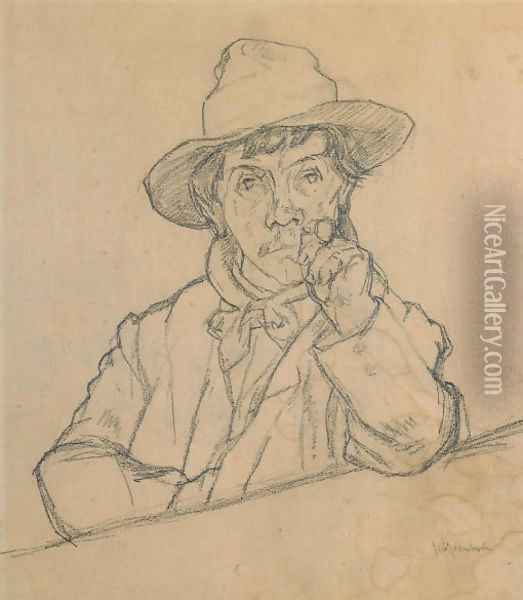 Bauer, Studie zu Giovanin de Voja, um 1907 Oil Painting - Giovanni Giacometti