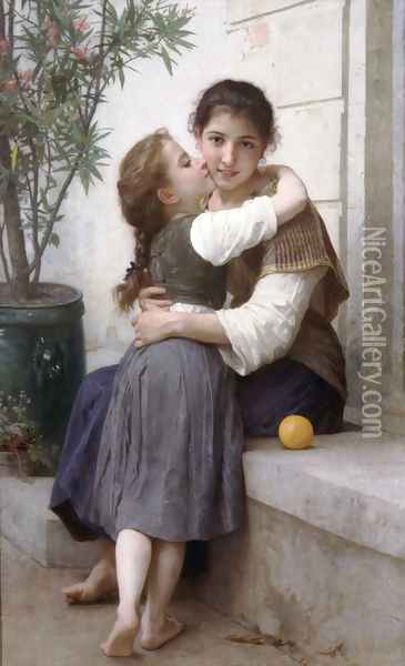 Calinerie (A Little Coaxing) Oil Painting - William-Adolphe Bouguereau
