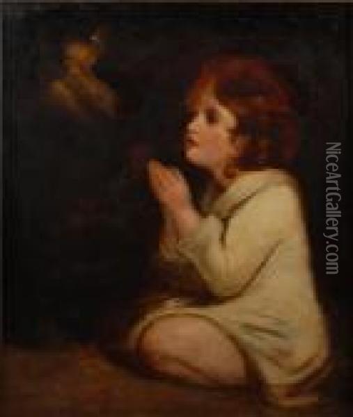 The Infant Samuel Oil Painting - Sir Joshua Reynolds