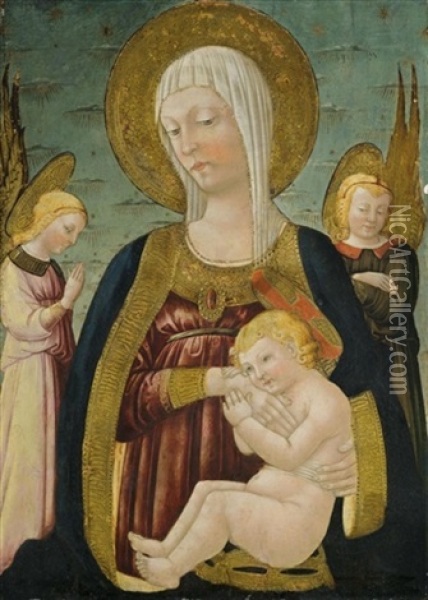 The Madonna And Child With Angels Oil Painting - Neri di Bicci