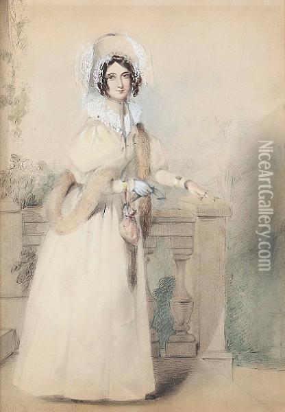 Portrait Of A Lady Oil Painting - Alfred Taylor