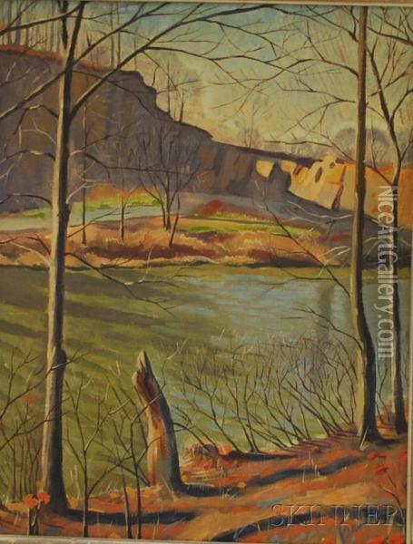 River Through A Canyon Oil Painting - Edward Bruce