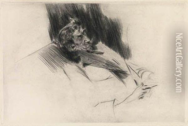 Whistler Alseep Oil Painting - Giovanni Boldini