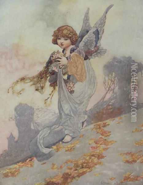 Autumn from the Seasons commissioned for the 1920 Pears Annual Oil Painting - Charles Robinson