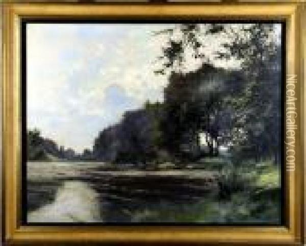 [l'etang] (date 41) Oil Painting - Vital Keuller