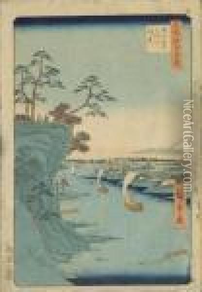 Cento Vedute Celebri Di Edo Oil Painting - Utagawa or Ando Hiroshige