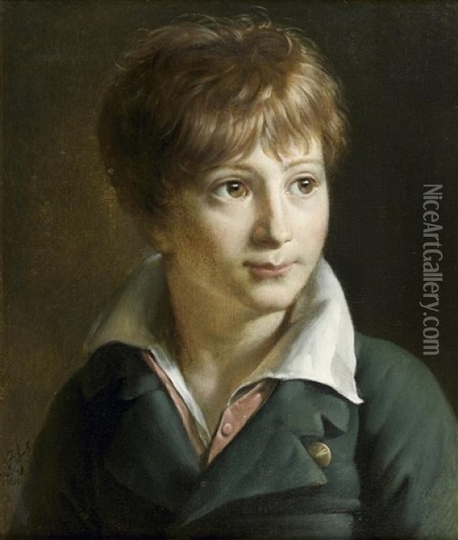 Portrait De Jeune Homme En Buste Oil Painting - Francois van Dorne