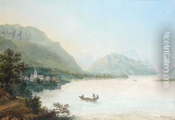 Lac De Montagne Oil Painting - Nikanor Grigorevich Chernetsov