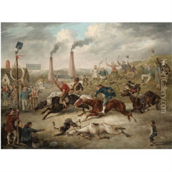 The Race To The Glue Factory Oil Painting - George Cruikshank