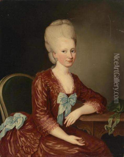 Portrait Of Baroness Josepha Pasqualati Von Osterberg Oil Painting - Joseph Hickel