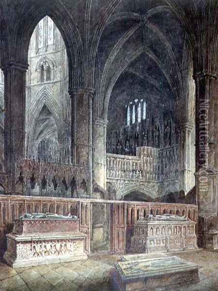 Interior of St.Edmund's Chapel, Westminster Abbey Oil Painting - John Coney