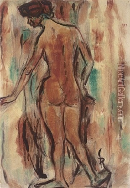 Weiblicher Ruckenakt Stehend Oil Painting - Christian Rohlfs