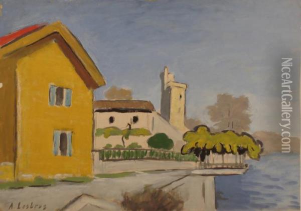 Maison Au Bas De La Tour Oil Painting - Alfred Lesbros