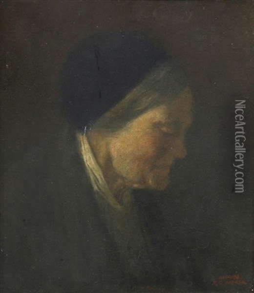 Portrait Of A Woman Oil Painting - Ferdinand Carl Sierig
