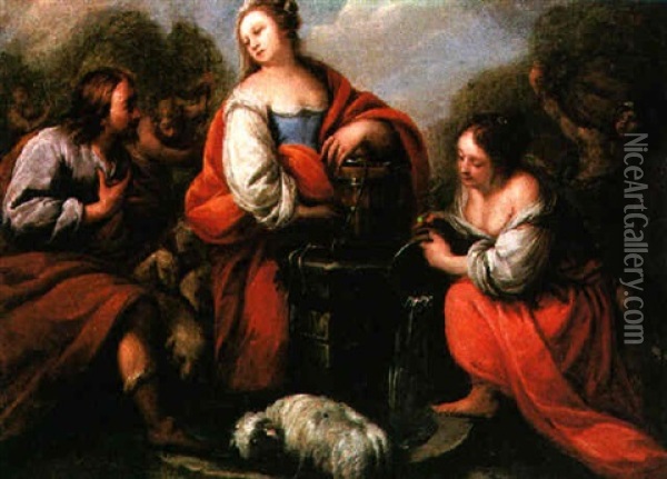 Cristo Y La Samaritana Oil Painting - Carlo Francesco Nuvolone