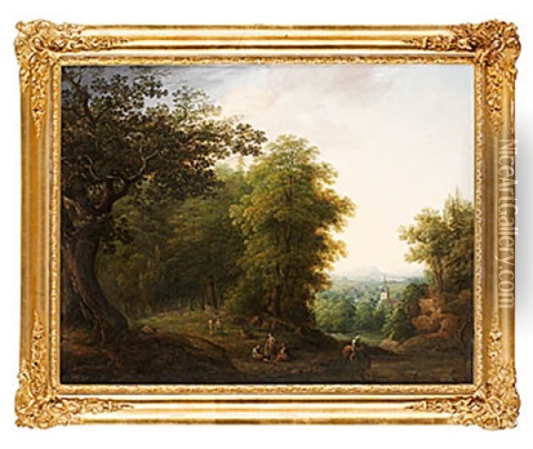 Svenskt Landskap Oil Painting - Gustaf Wilhelm Palm
