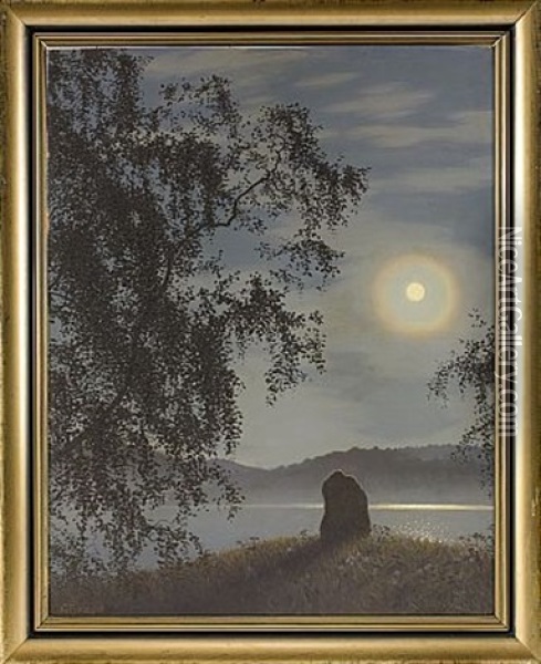 Mansken Over Racken Oil Painting - Gustaf Fjaestad