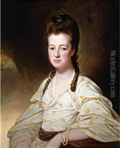 Portrait Of A Lady, Said To Be 
Dorothy Cavendish Bentinck, Duchess Of Portland (1750-1794) Oil Painting - George Romney