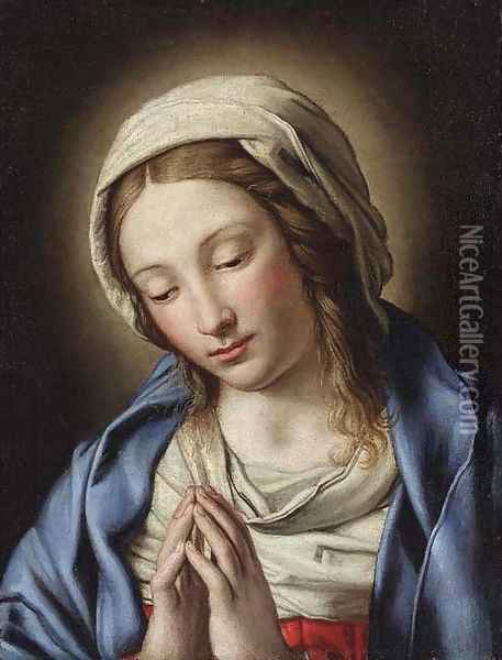 The Madonna in prayer Oil Painting - Giovanni Battista Salvi, Il Sassoferrato