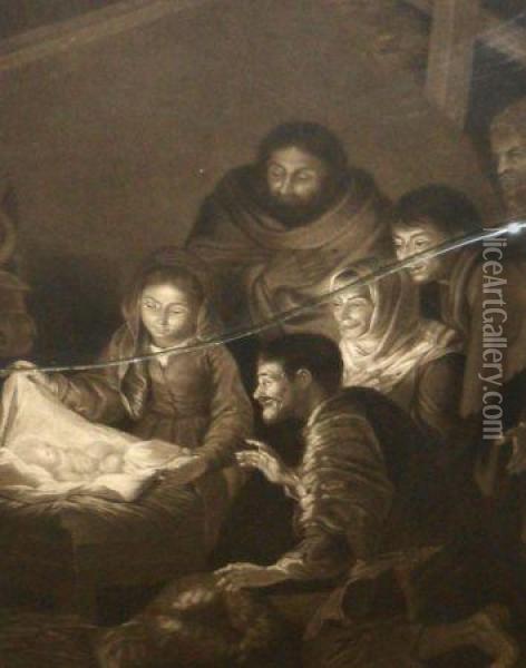 The Adoration Of The Shepherds Oil Painting - Valentine Green