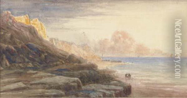 An Extensive Coastal Landscape Oil Painting - David I Cox