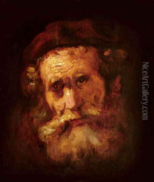A Rabbi Oil Painting - Harmenszoon van Rijn Rembrandt