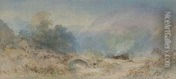 Borrowdale, 
Lake District Oil Painting - Edward M. Richardson