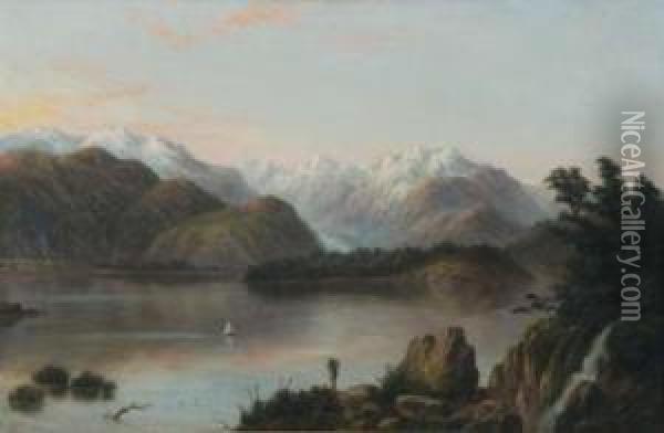 Lake Mapourika Oil Painting - William George Baker
