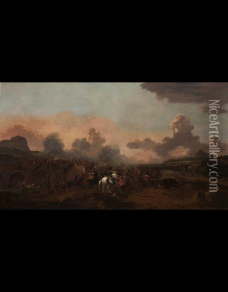 Scontro Di Cavalleria Oil Painting - Jan von Huchtenburgh