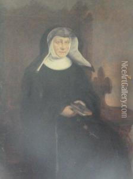 The Abbess Of Taunton Oil Painting - John Alfred Vinter