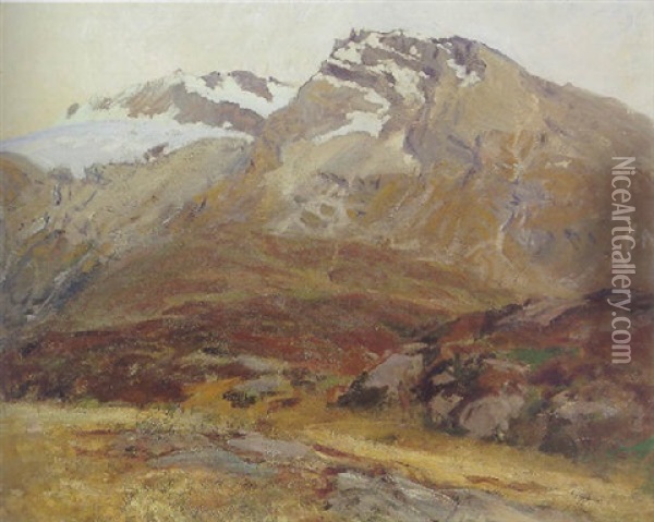 Coming Down From The Mont Blanc (hubshorn Mountain, Simplon Pass) Oil Painting - John Singer Sargent