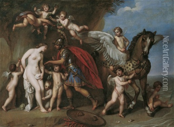Perseus Die Gefesselte Andromeda Befreiend Oil Painting - Gerard Hoet the Elder