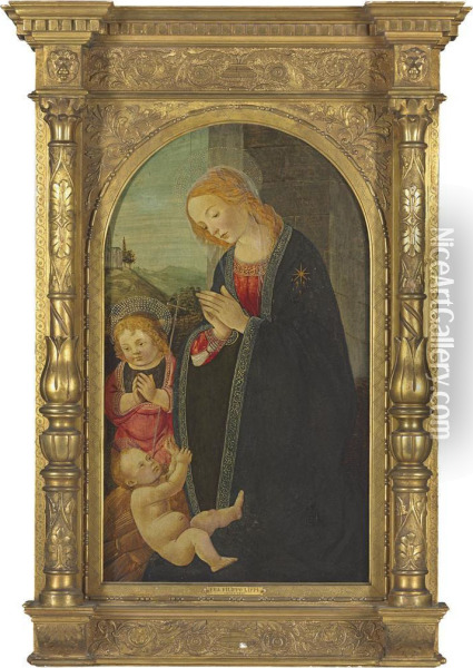 The Madonna And Child With The Infant Saint John The Baptist Oil Painting - Master Of The Fiesole Epiphany