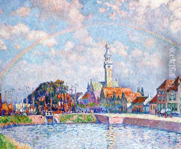 Rainbow over Veere Oil Painting - Theo van Rysselberghe