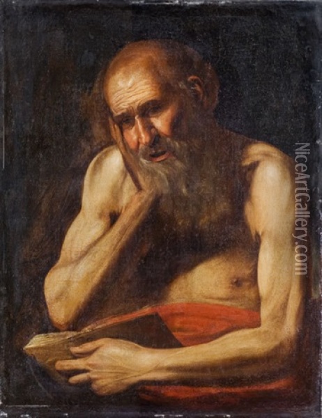 San Girolamo In Meditazione Oil Painting - Hendrick Van Somer