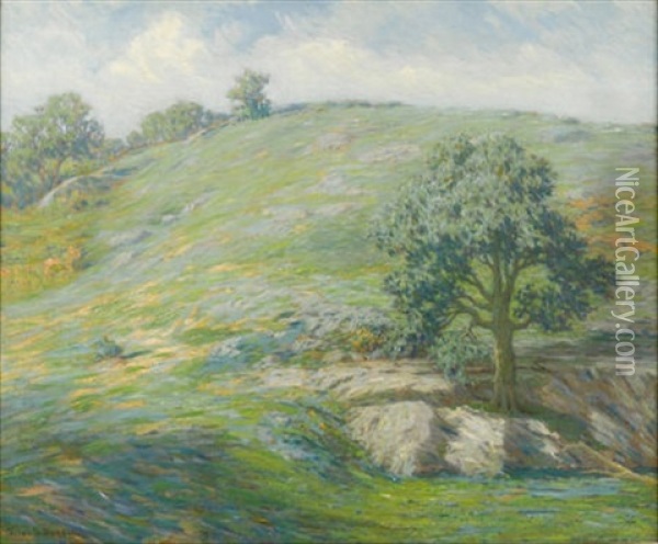 Summer Landscape Oil Painting - Silas S. Dustin
