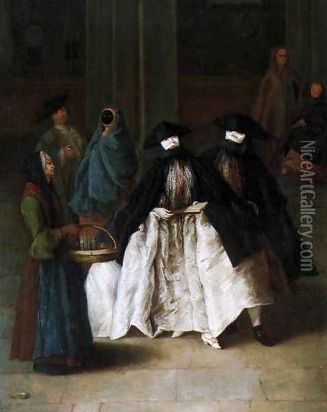 The Scent-Seller Oil Painting - Pietro Longhi