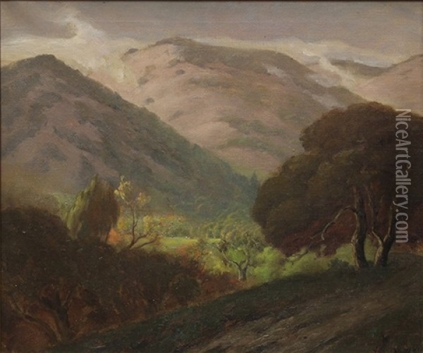 California Foothills Oil Painting - Jules R. Mersfelder