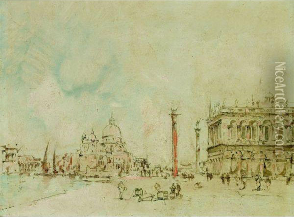 La Place Saint Marc A Venise Oil Painting - Jules Romain Joyant